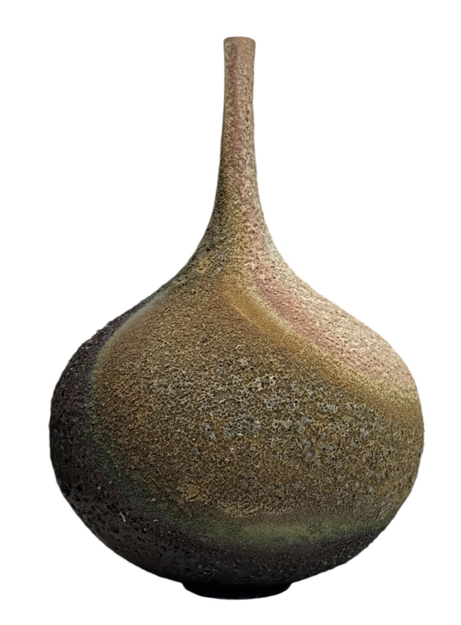 Textured ceramic vase on a white background
