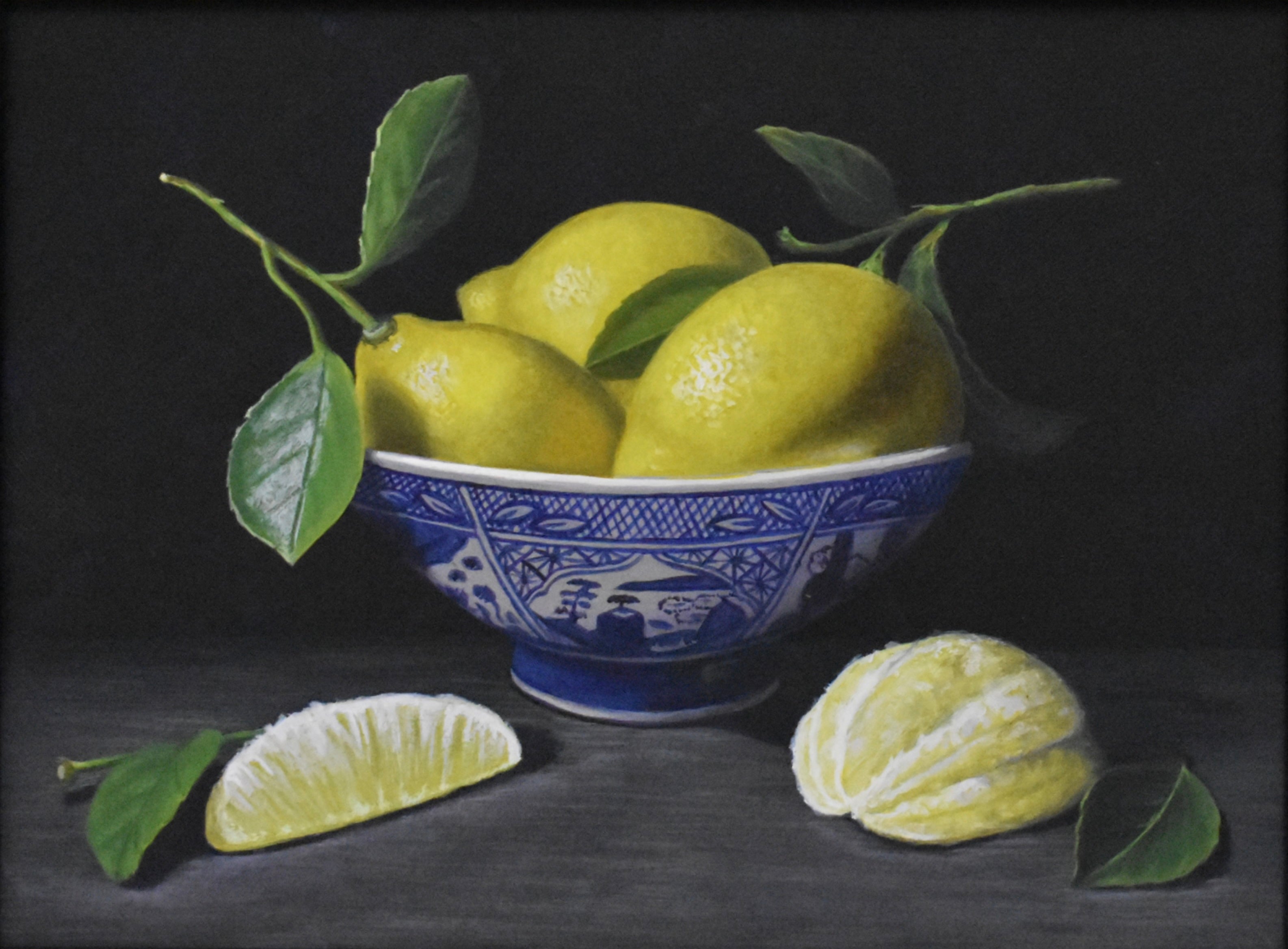 Lemons in Oriental Bowl-Original