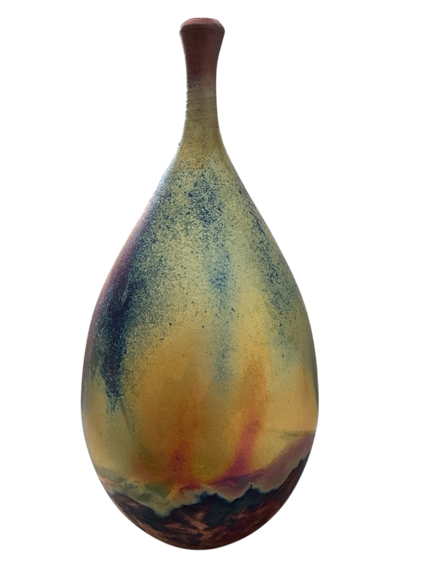 Copper Raku Tear Drop Vessel