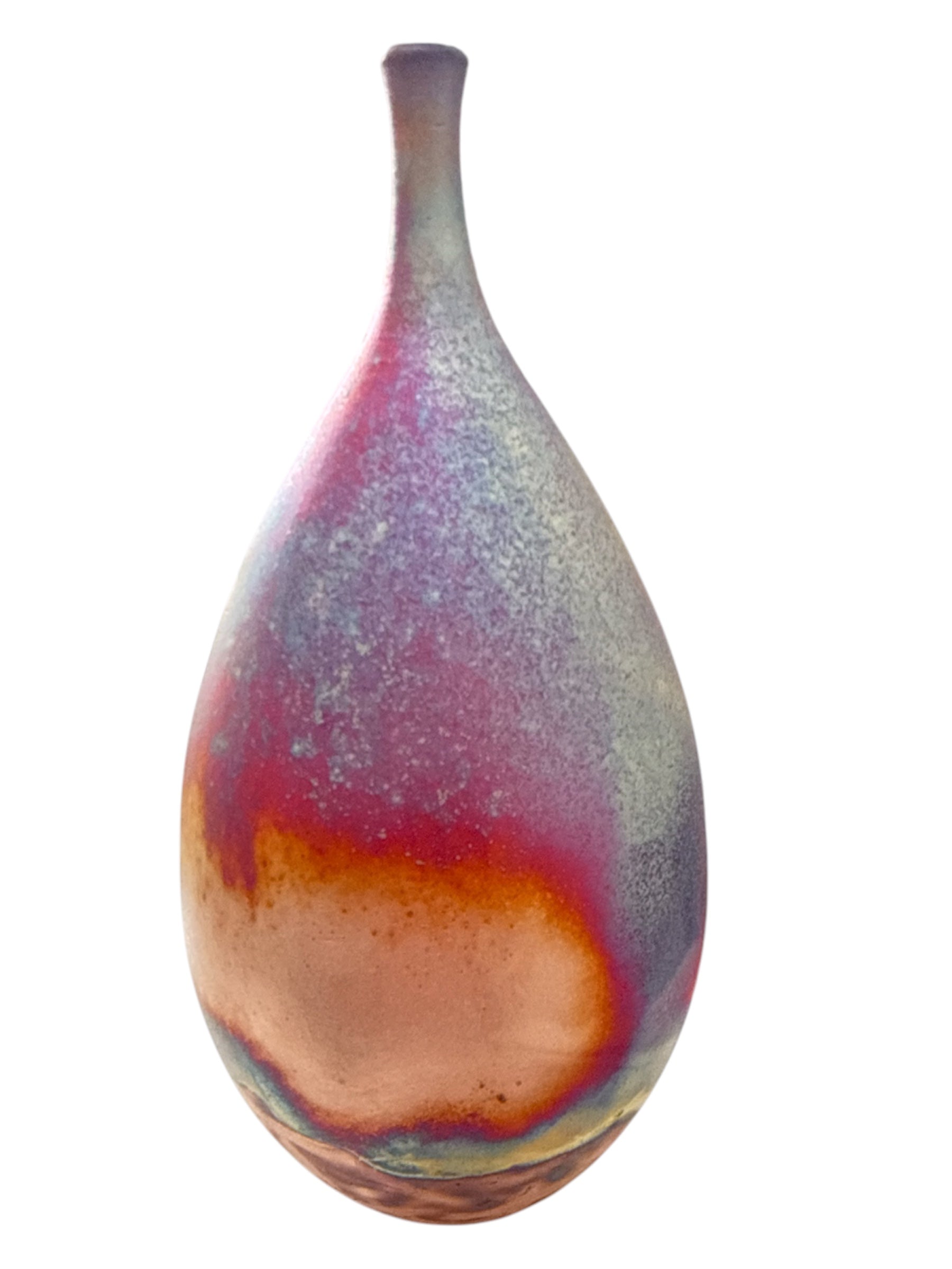 Tear Drop copper Raku Pot