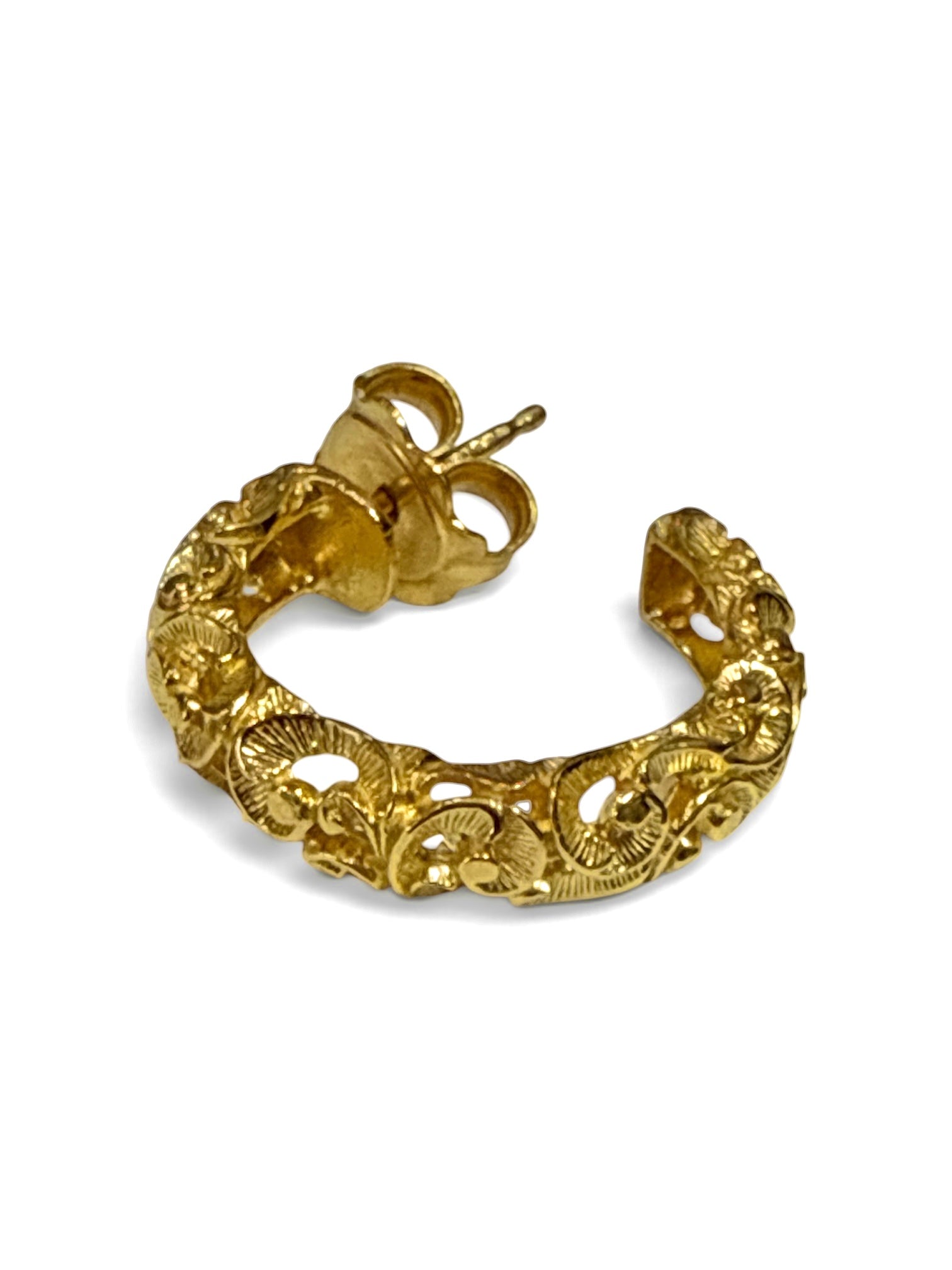 Curved Gold Engraved Earrings