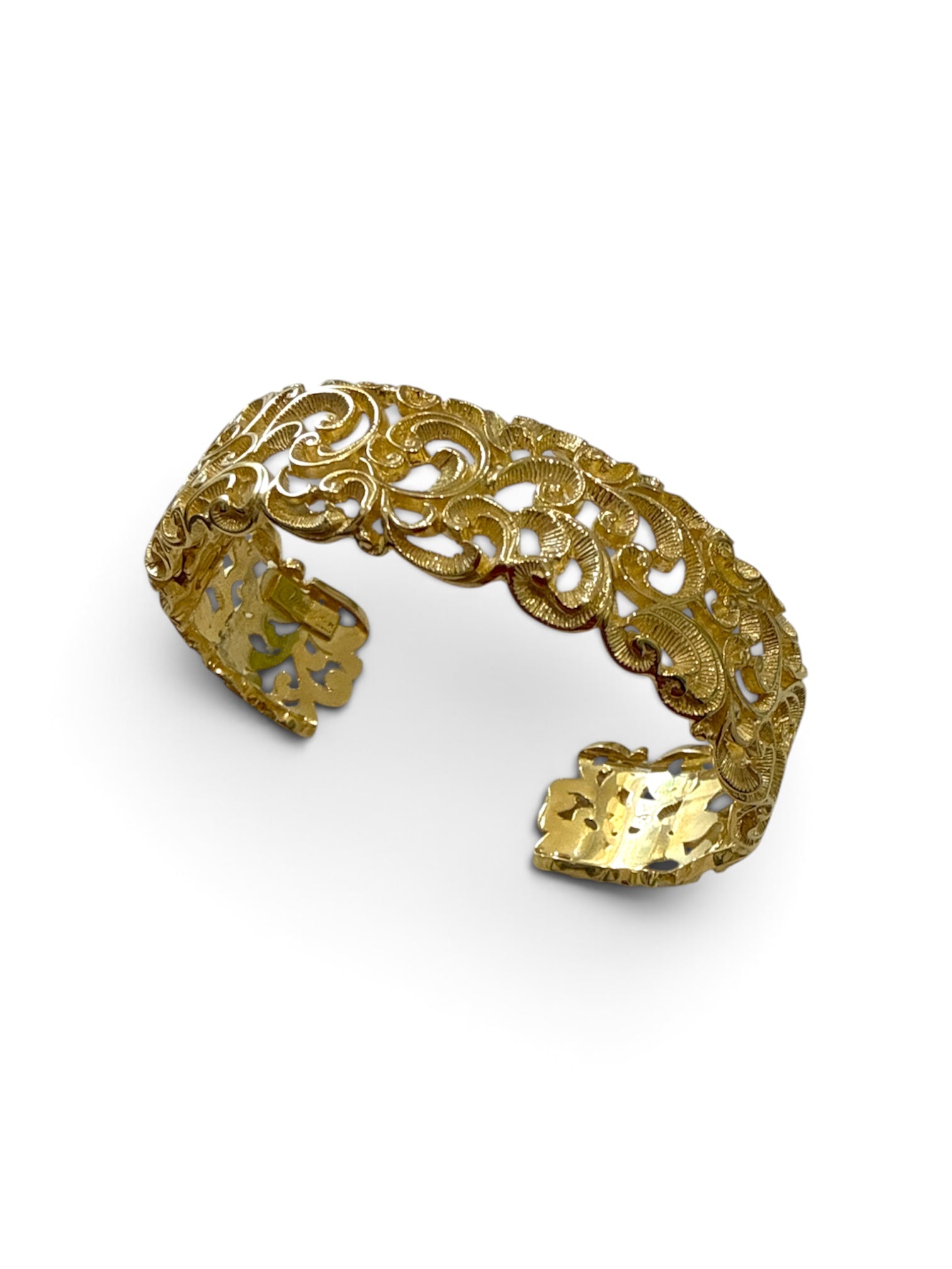Gold Vermeil Engraved Cuff Bracelet