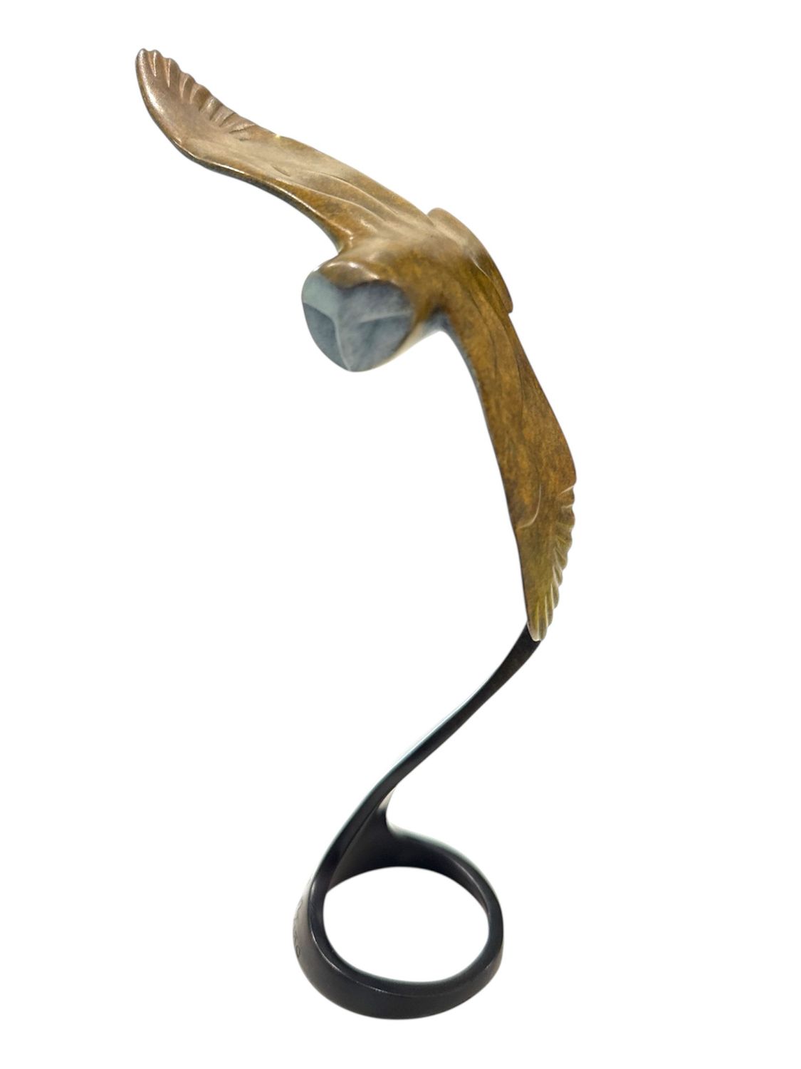 Decorative sculpture of a bird on a white background