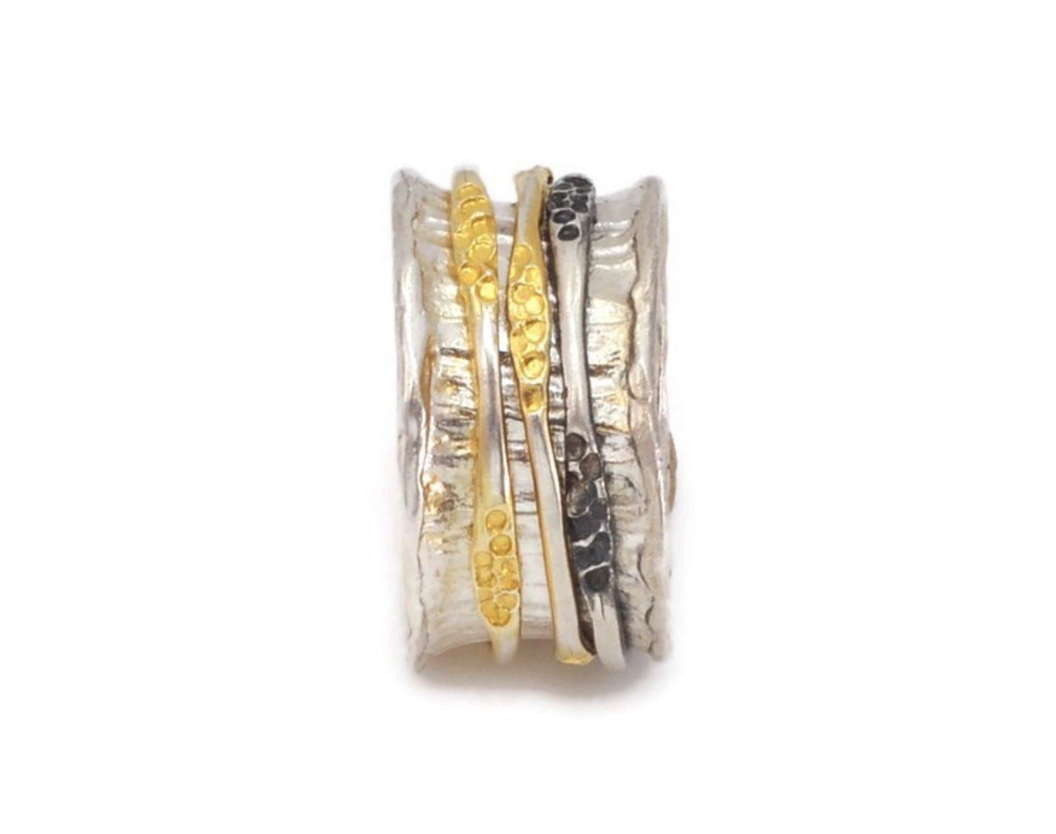 Eva Stone Sterling Silver & Gold Vermeil Spinning Ring