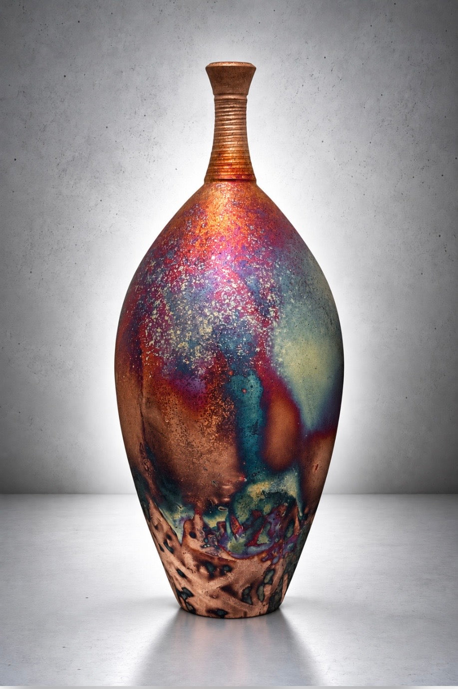 Copper Rake Ceramic Vessel
