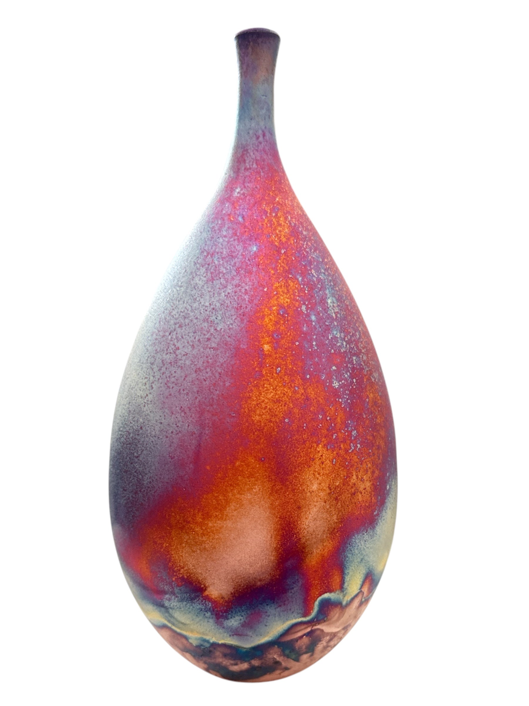 Tear Drop copper Raku Pot