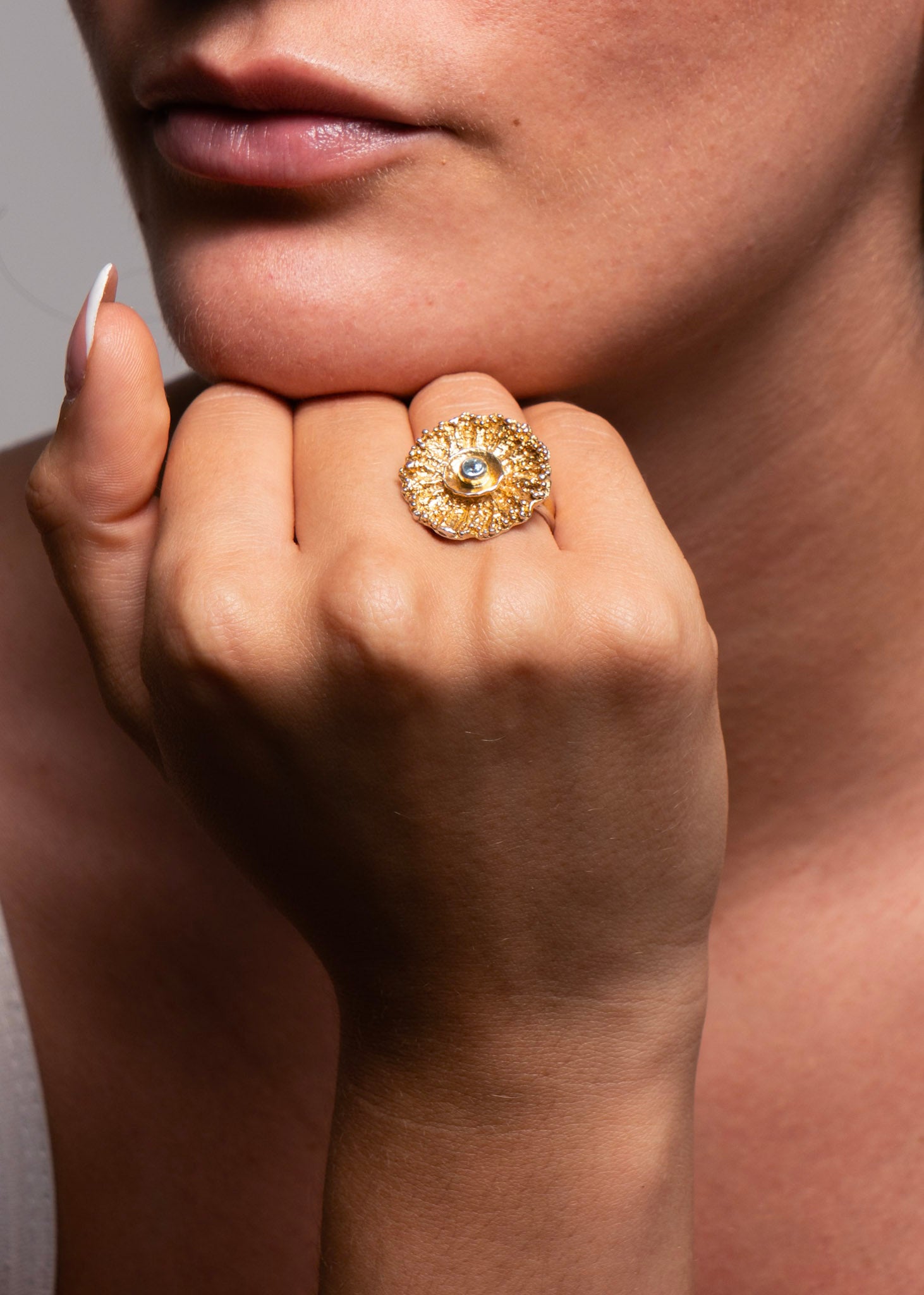 Eva Stone Blue Topaz Statement Ring