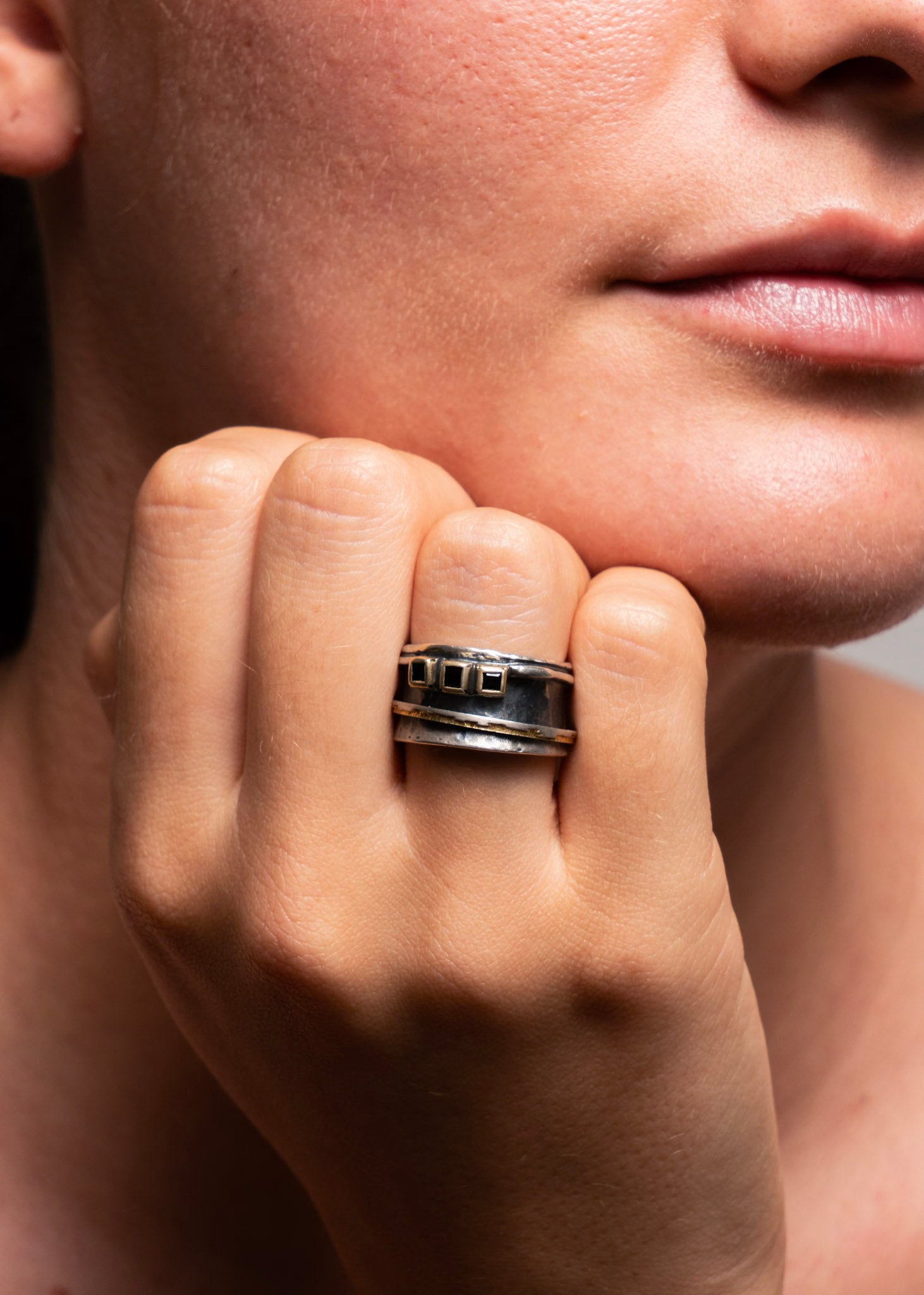 Eva Stone Garnet Spinning Ring
