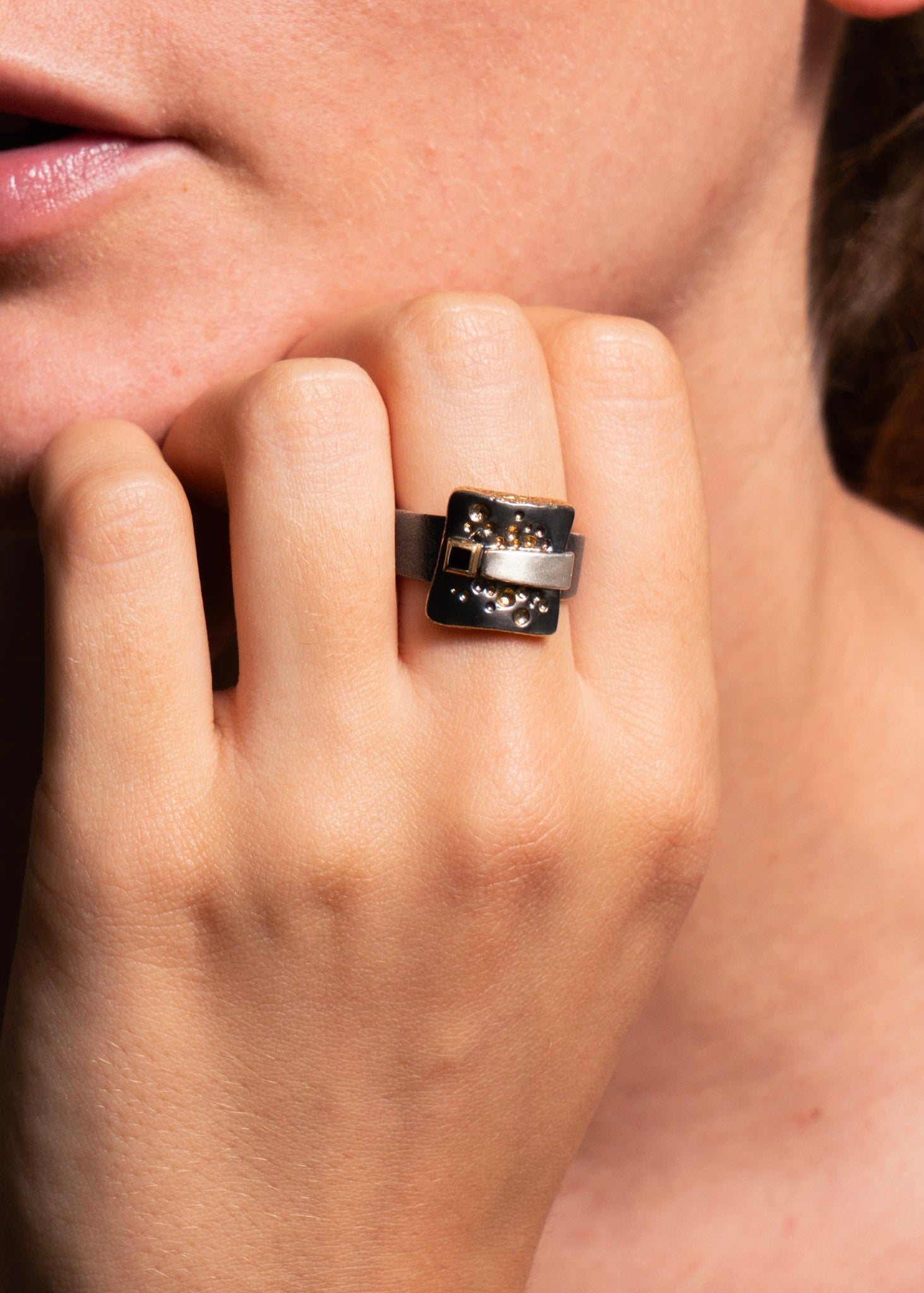Eva Stone Sculptural Garnet Ring
