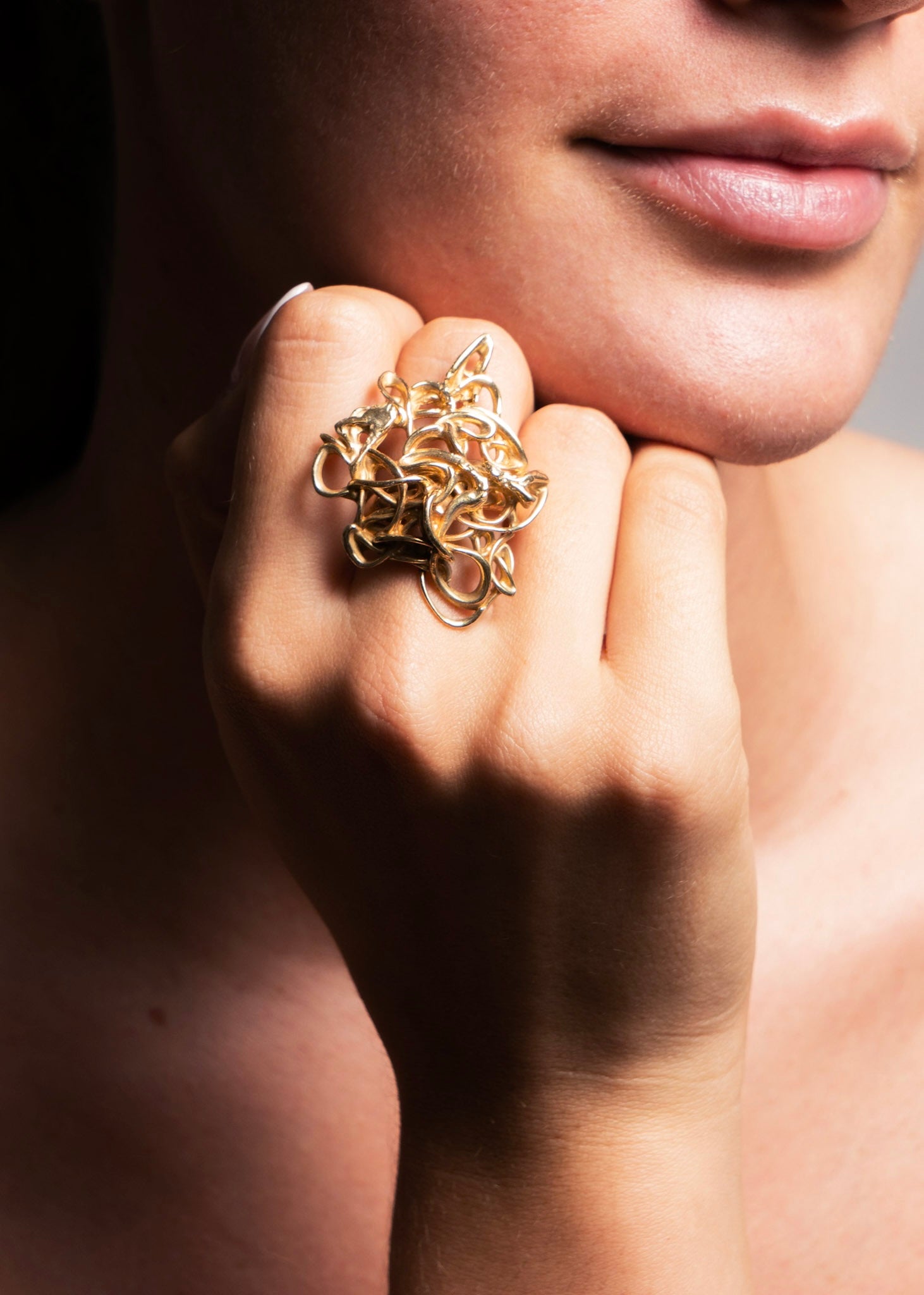 Sculpted Gold Vermeil Statement Ring