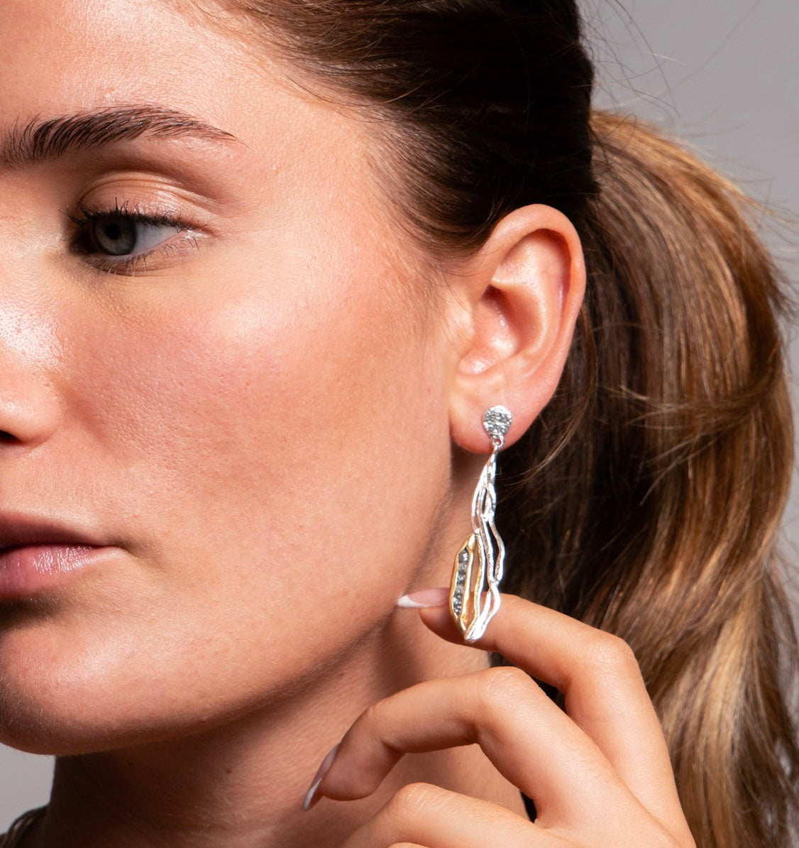 Rough Diamond Drop Earrings
