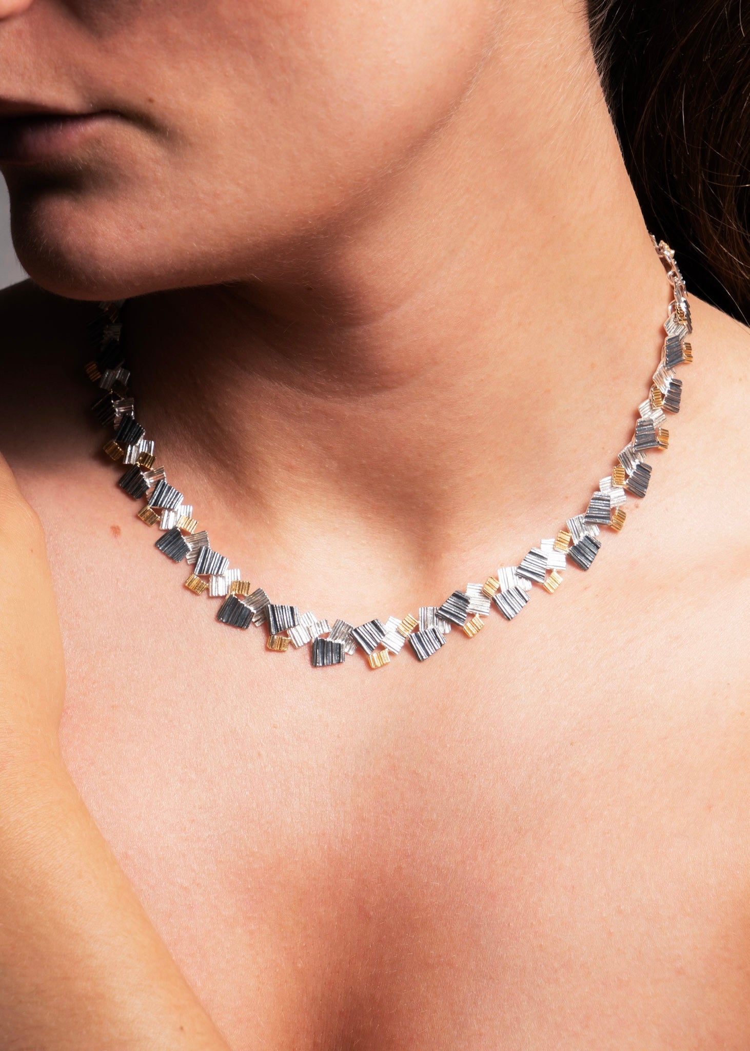 Eva Stone Geometric Sterling Silver Necklace