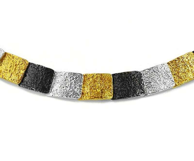 Eva Stone Silver, Gold Vermeil & Oxidised Silver Bracelet