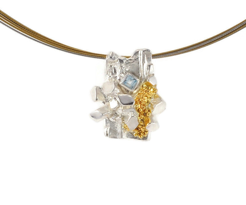 Organic Style Silver & Topaz Pendant