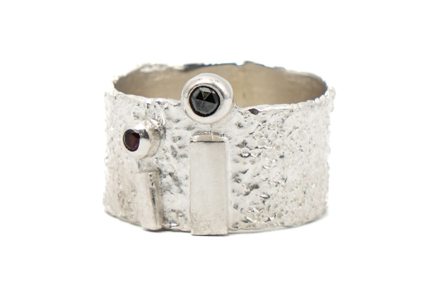 Silver & Black Diamond Ring