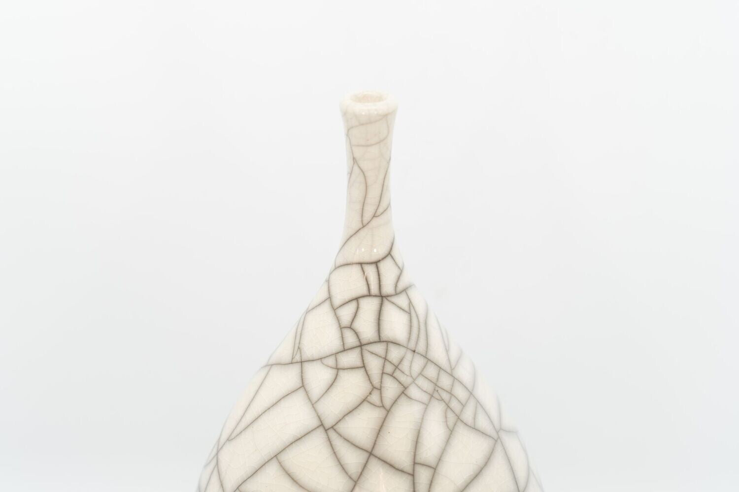 Raku White Teardrop Bottle