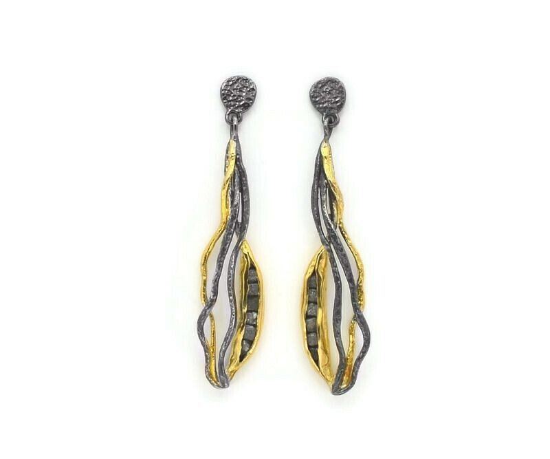 Rough Diamond statement drop earrings