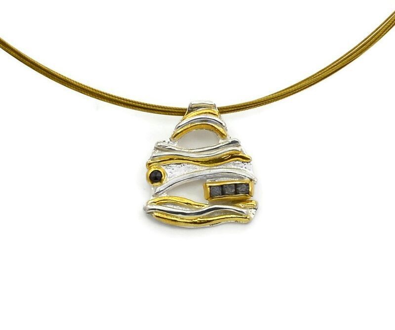 Black & Rough Diamond Pendant