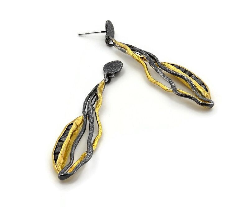 Rough Diamond statement drop earrings