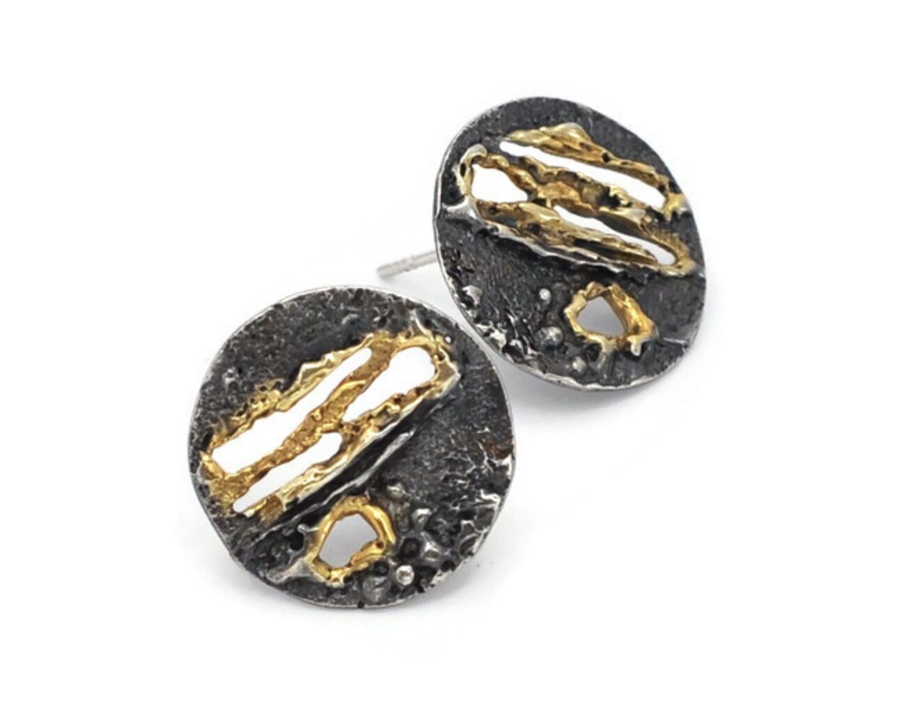 Contemporary Oxidised Textured Earrings