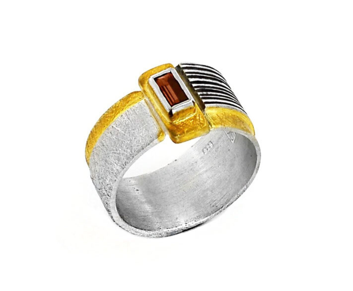 Contemporary Garnet Ring