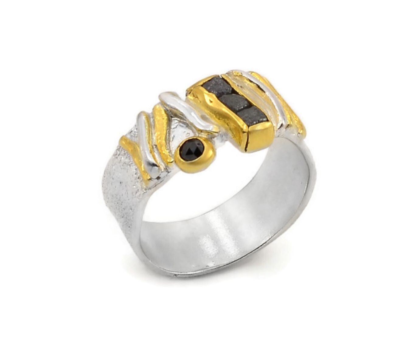 Rough Diamond Silver Ring