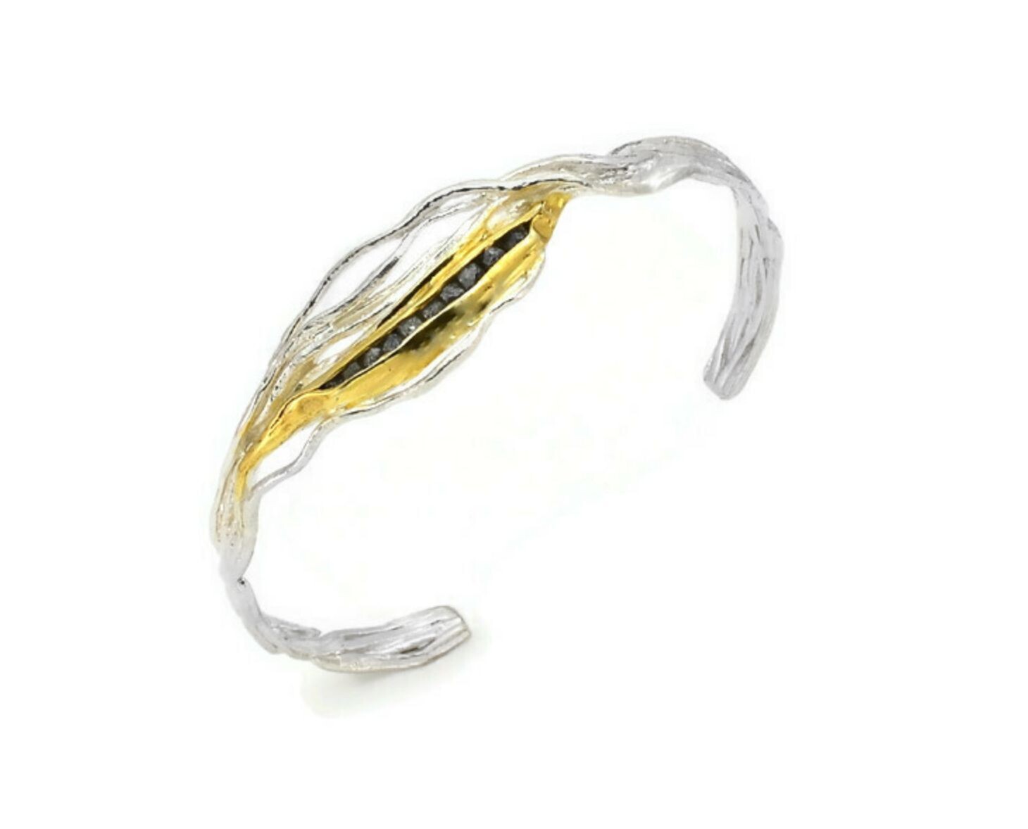 Statement rough diamond grab bangle