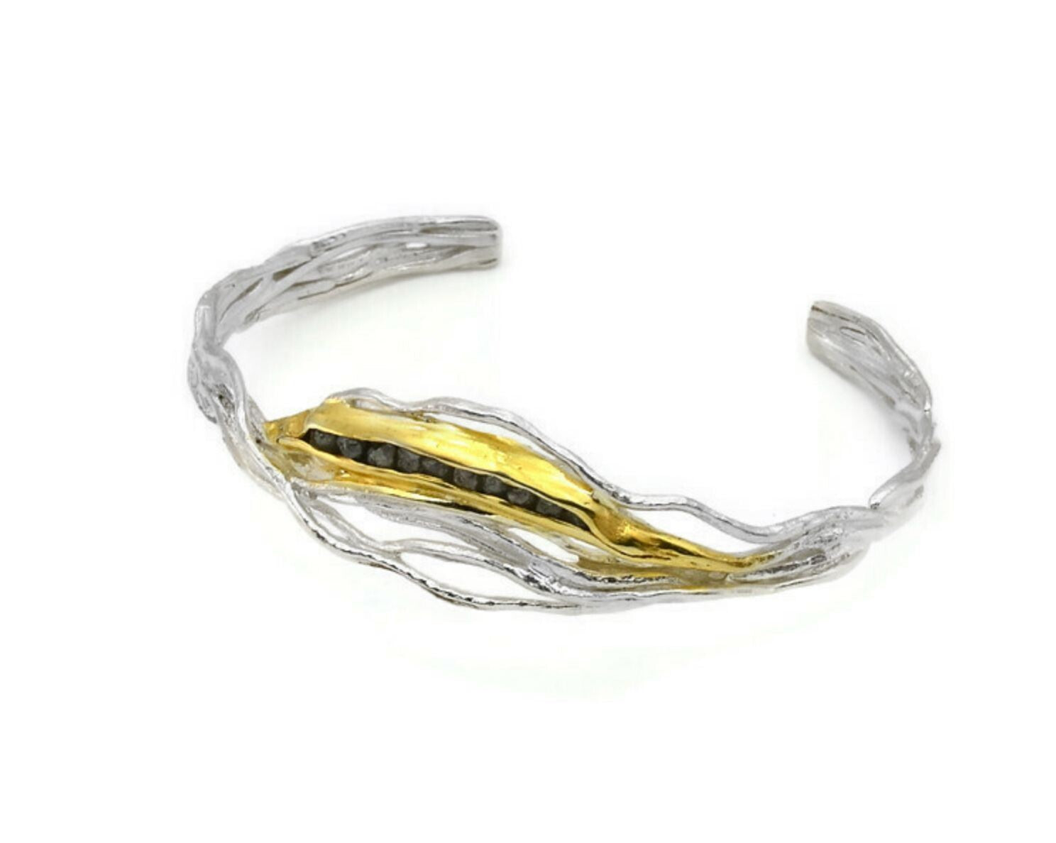 Statement rough diamond grab bangle
