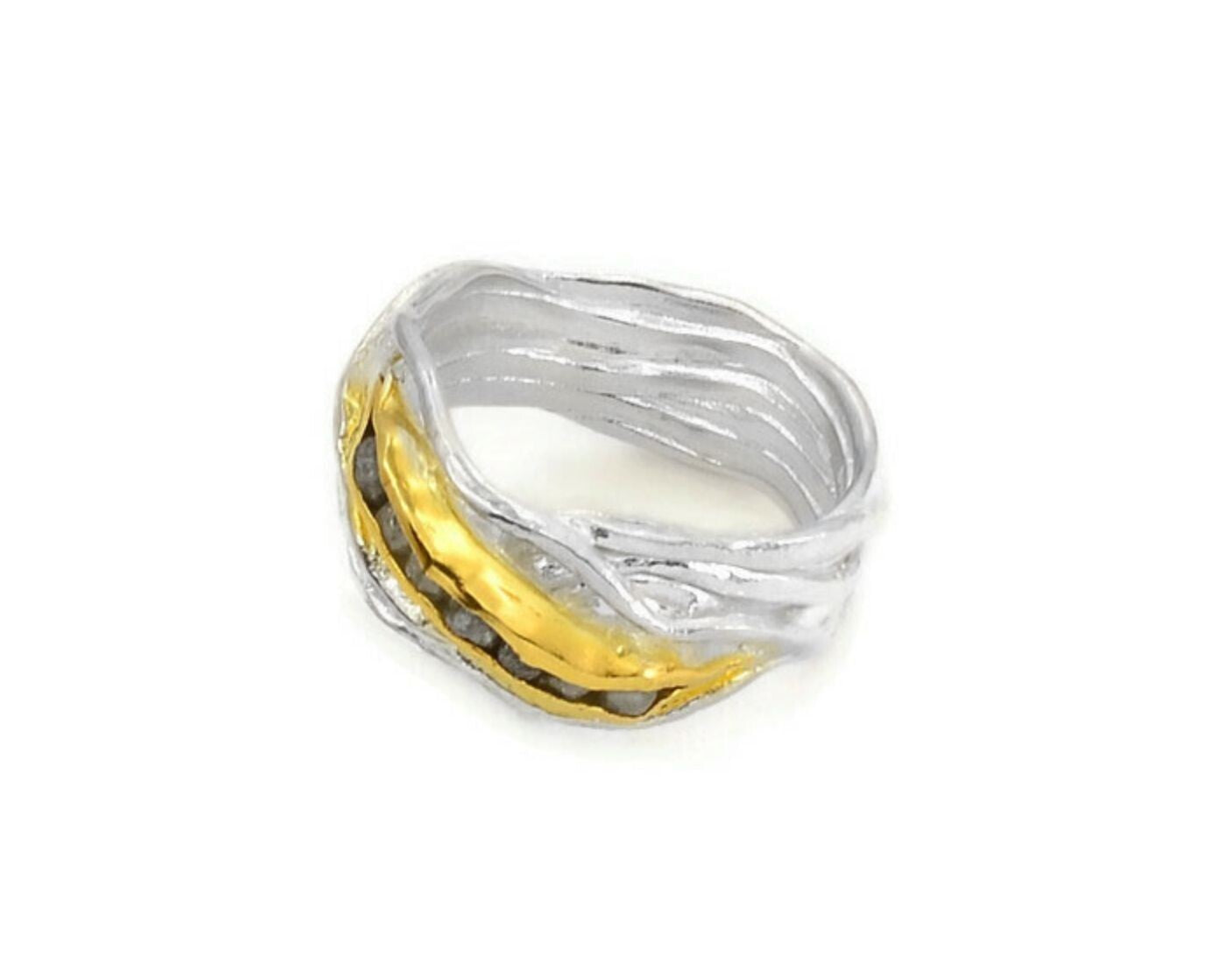Eva Stone Rough Diamond Statement Ring
