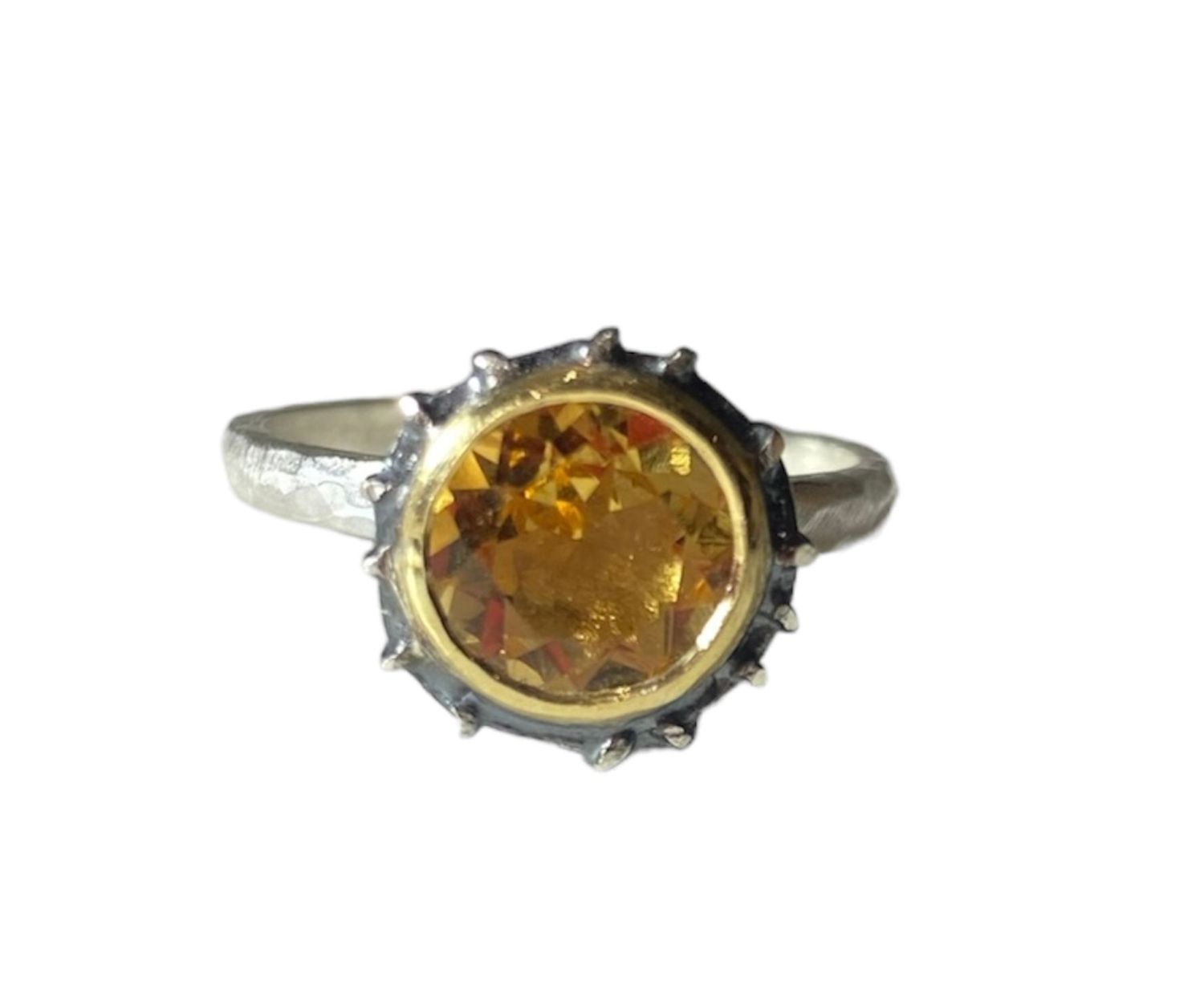 Citrine Silver & Gold Ring