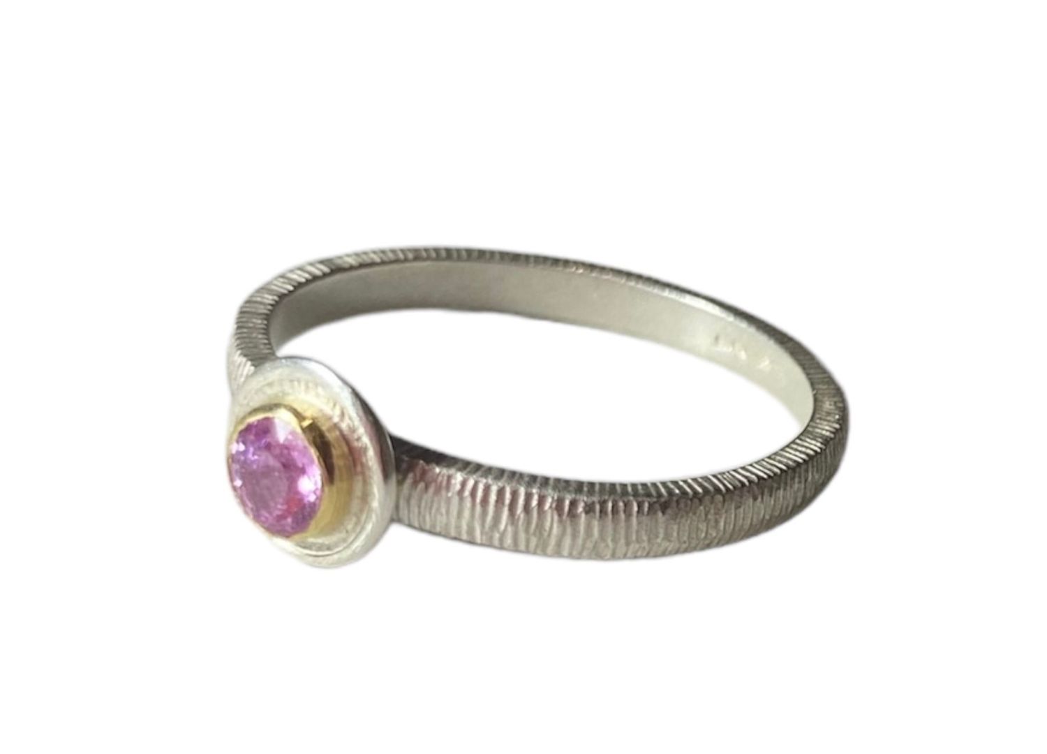 Dainty Pink Tourmaline & Silver Ring
