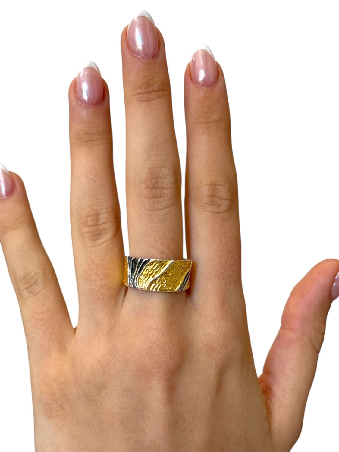 Engraved silver & gold