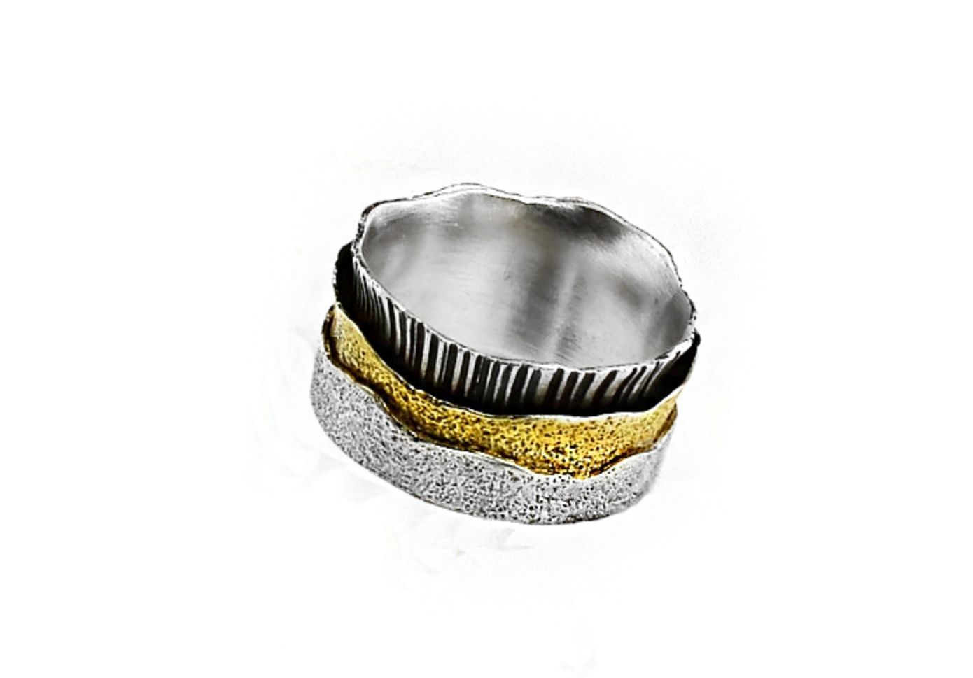 Three tone designer ring