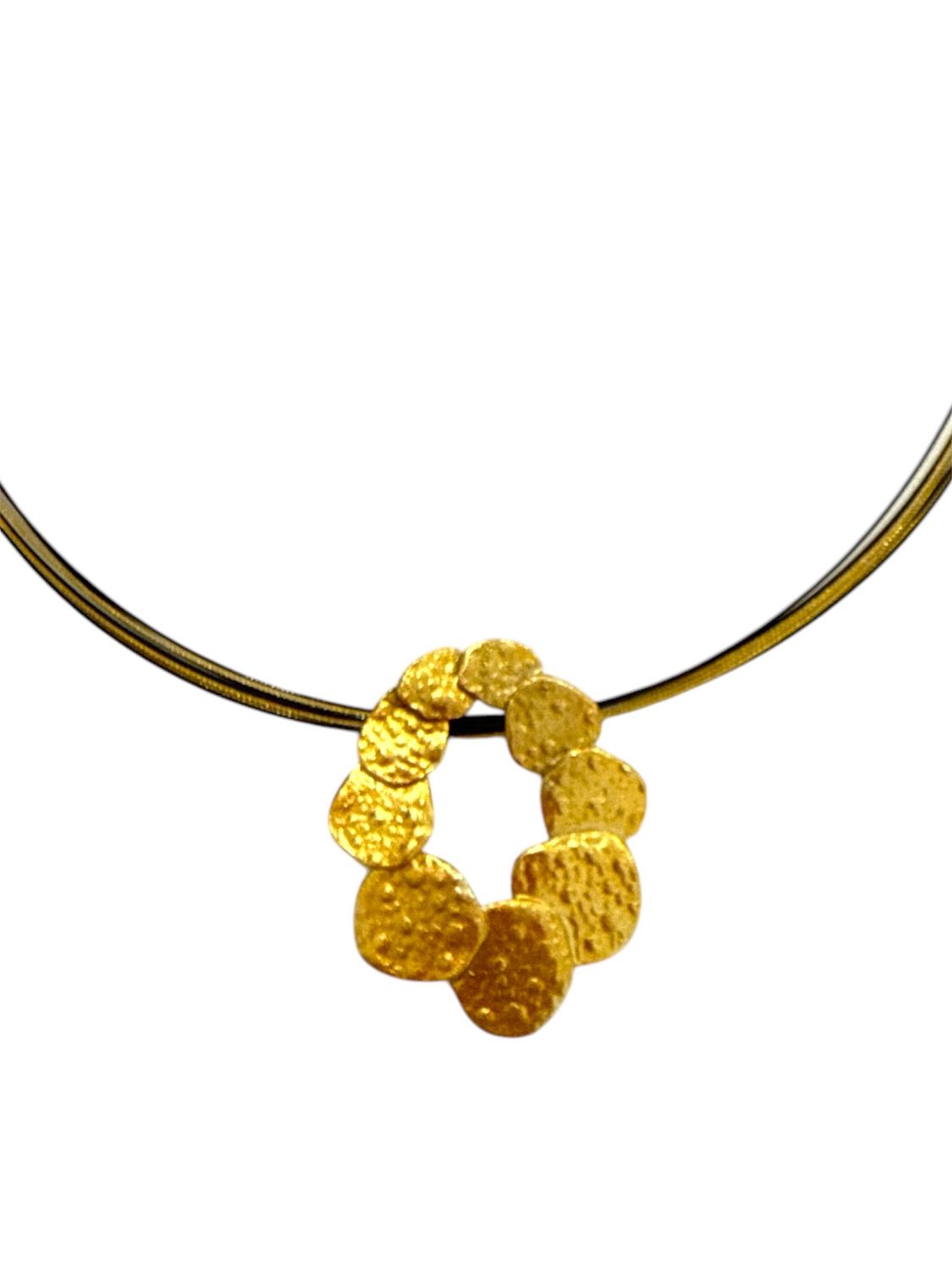 Organic oval gold pendant