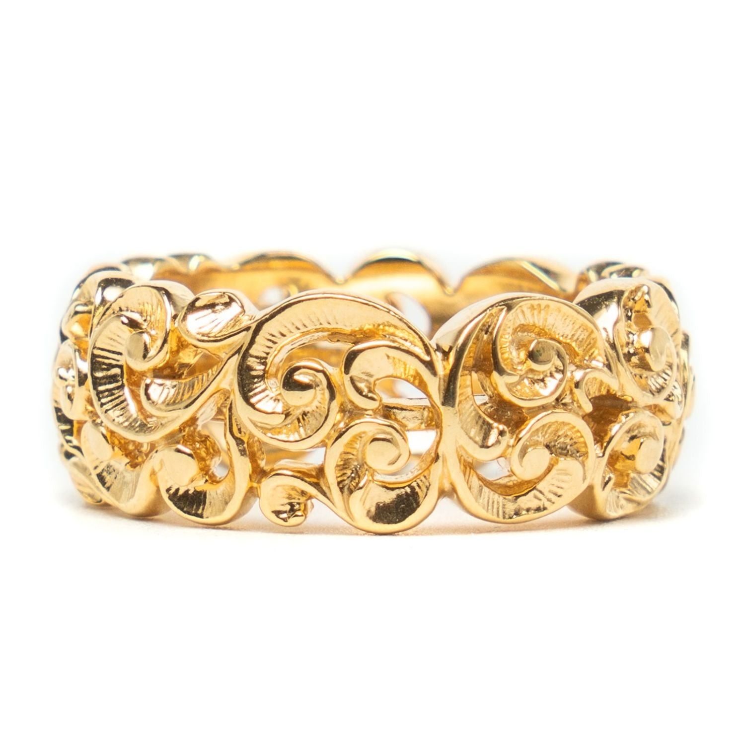 Gold Carved Band Ring