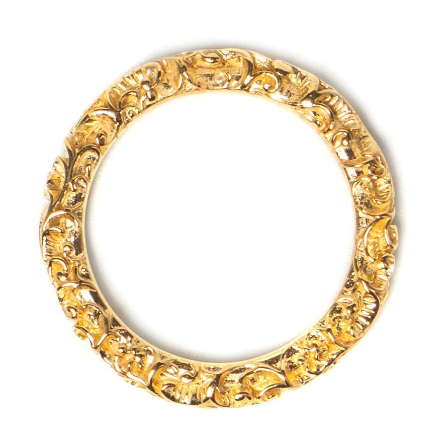 Maria e Luisa Hand Engrave Sterling Silver Gold Vermeil Ring