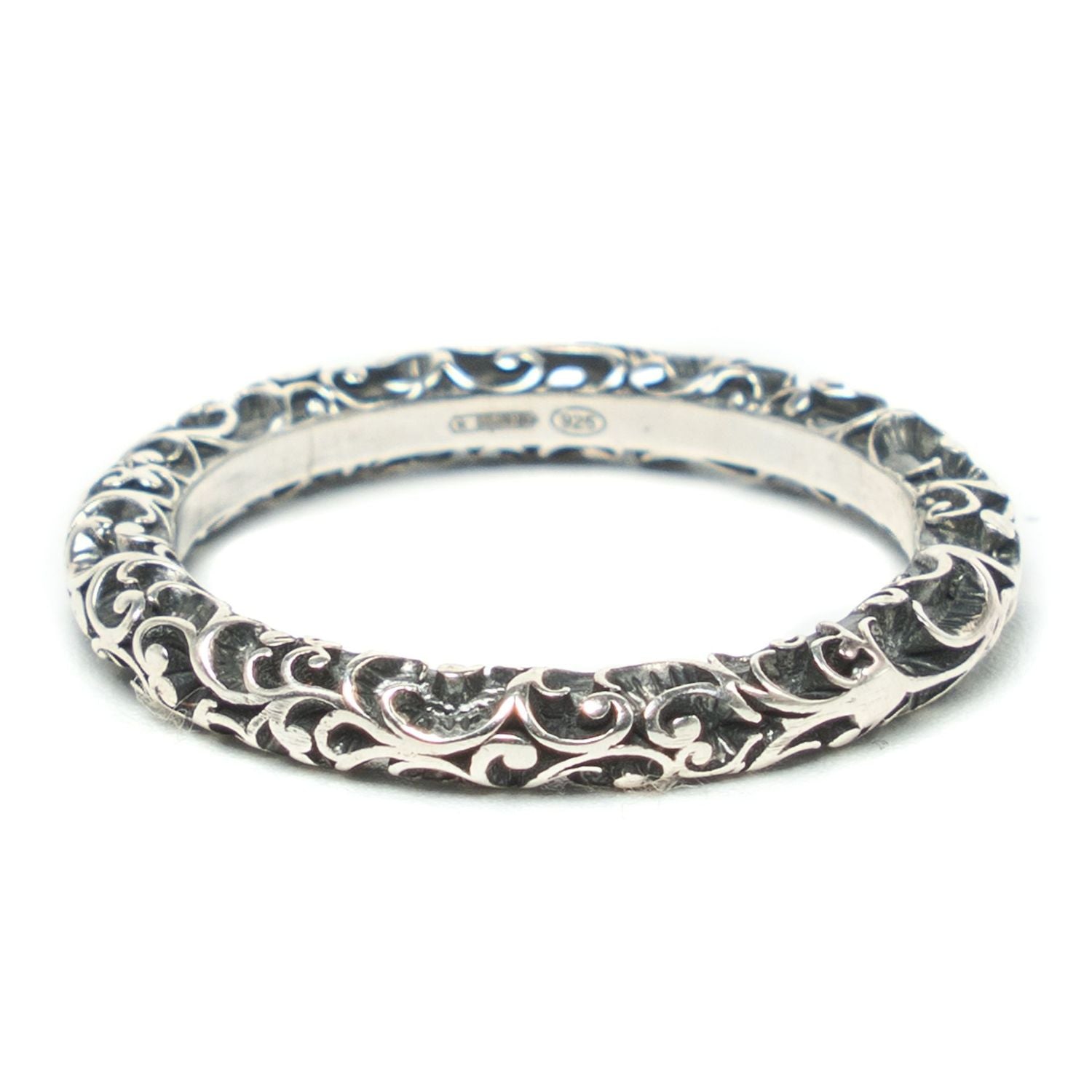 Maria e Luisa Hand Engraved Sterling Silver Ring