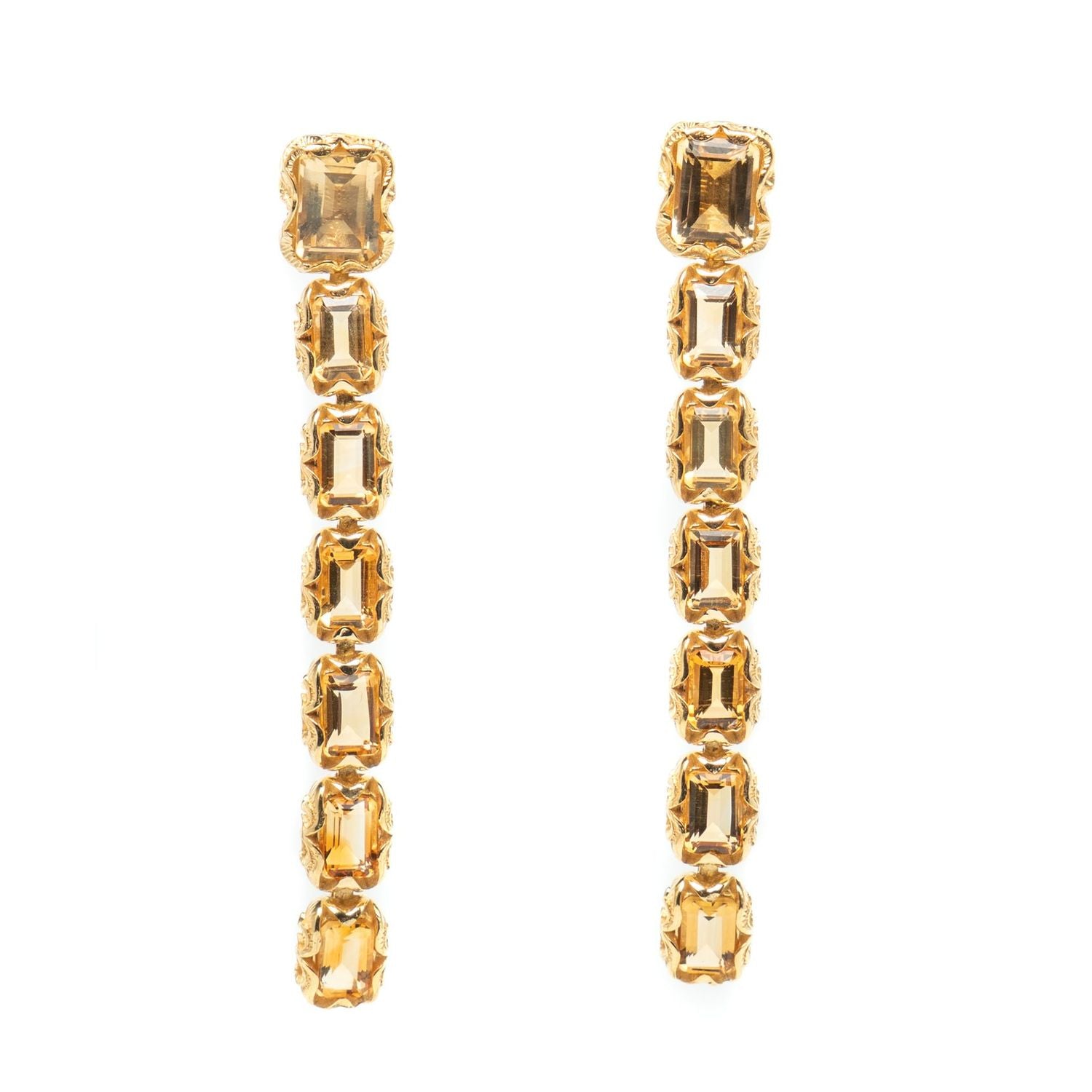 Citrine Gold Drop Earrings