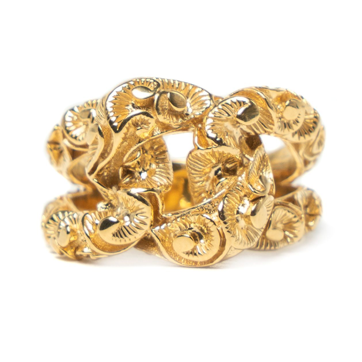 Maria e Luisa Hand Engraved Gold Vermeil Ring