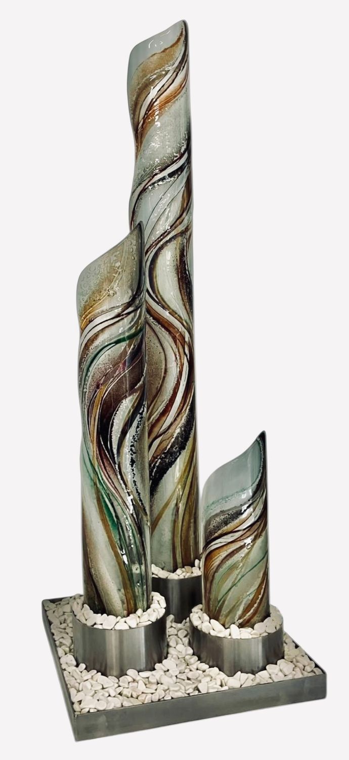 Set of three glass columns browns