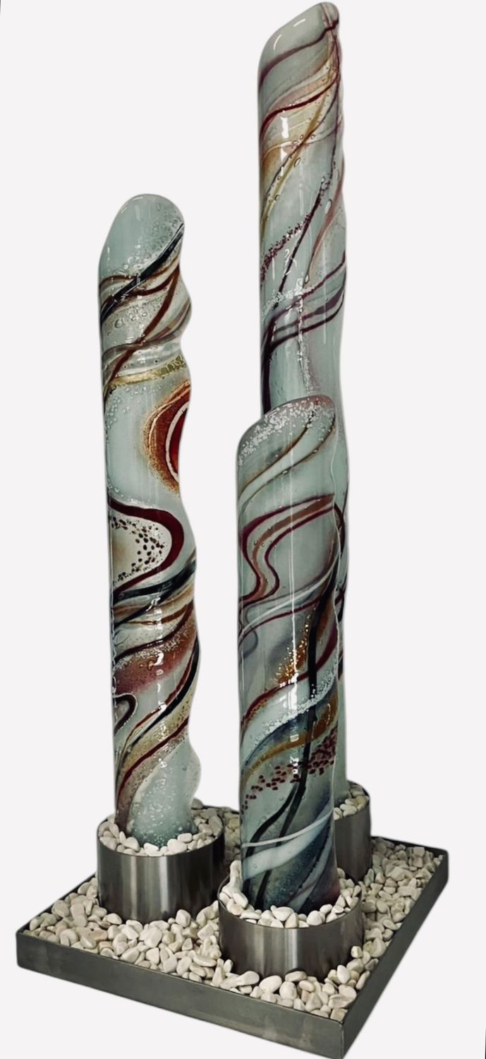 Set of three columns dusky pinks.