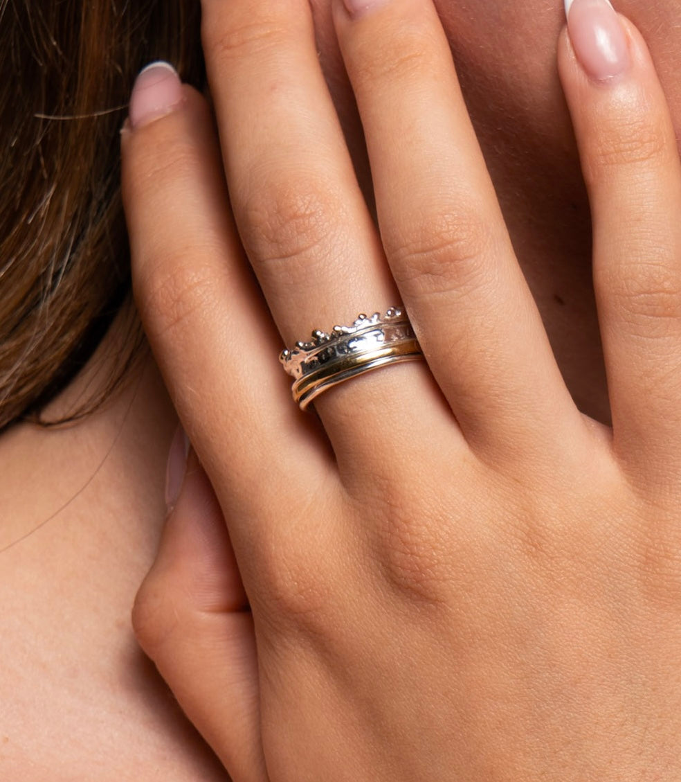 Sterling Silver Crown Spinning Ring