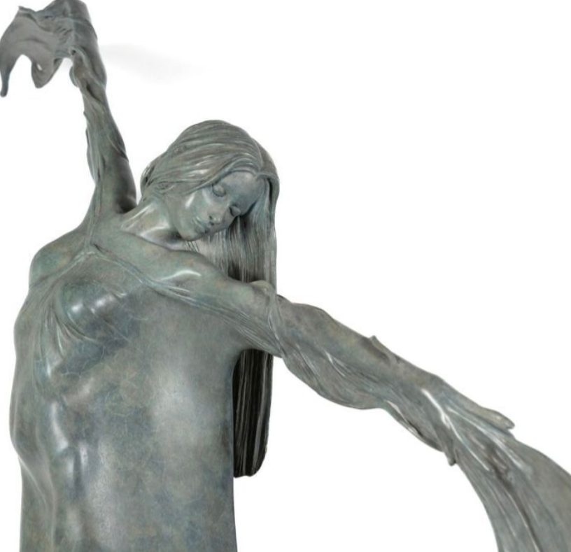 Statue of a woman on a white background