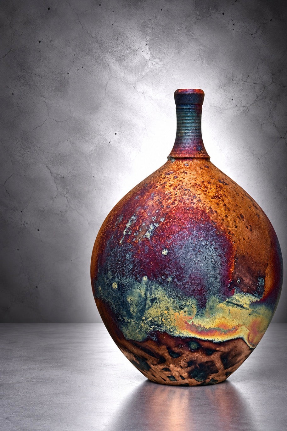 Small Copper Raku Vessel