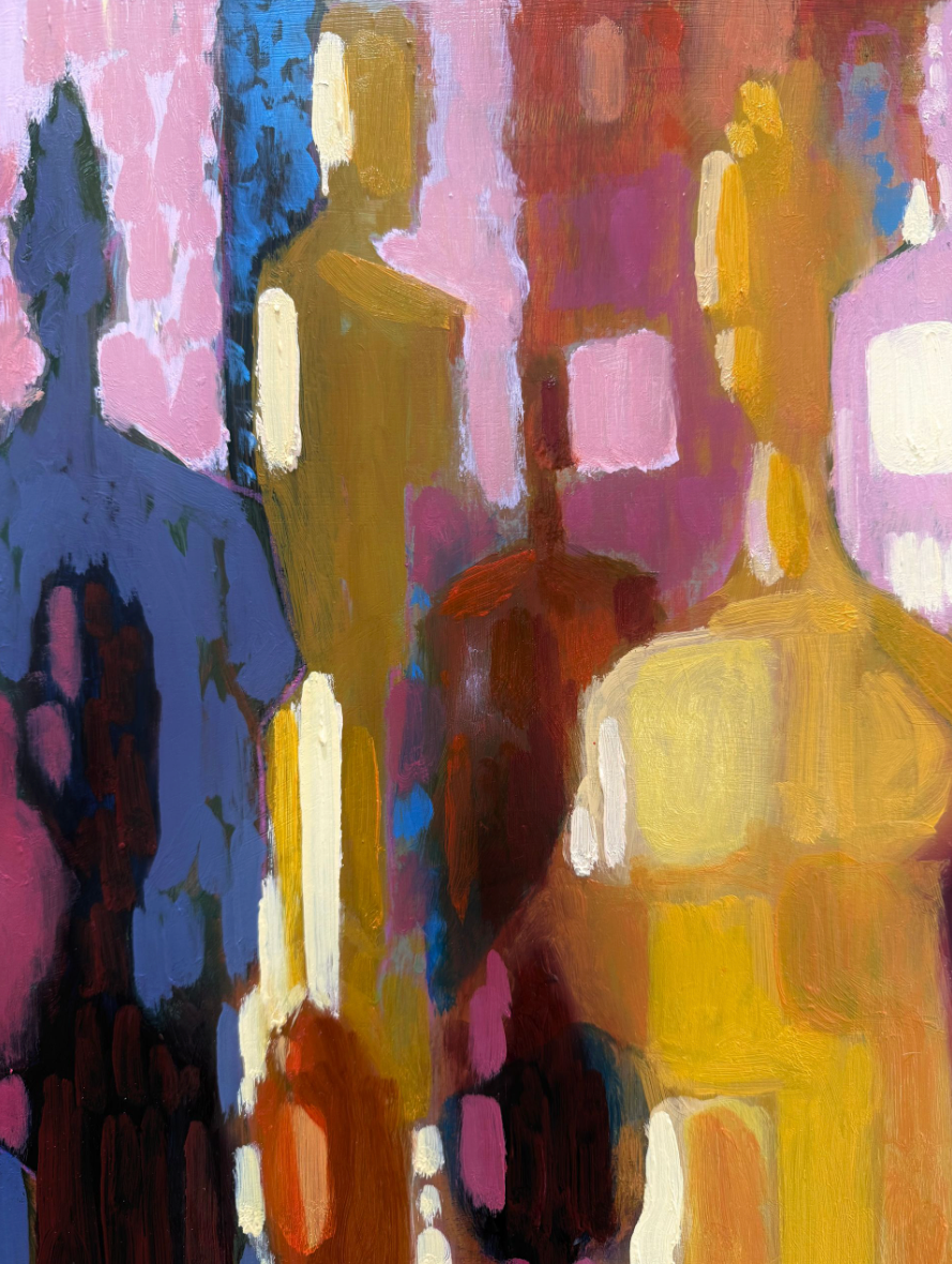 Abstract art with colorful shapes and patterns
