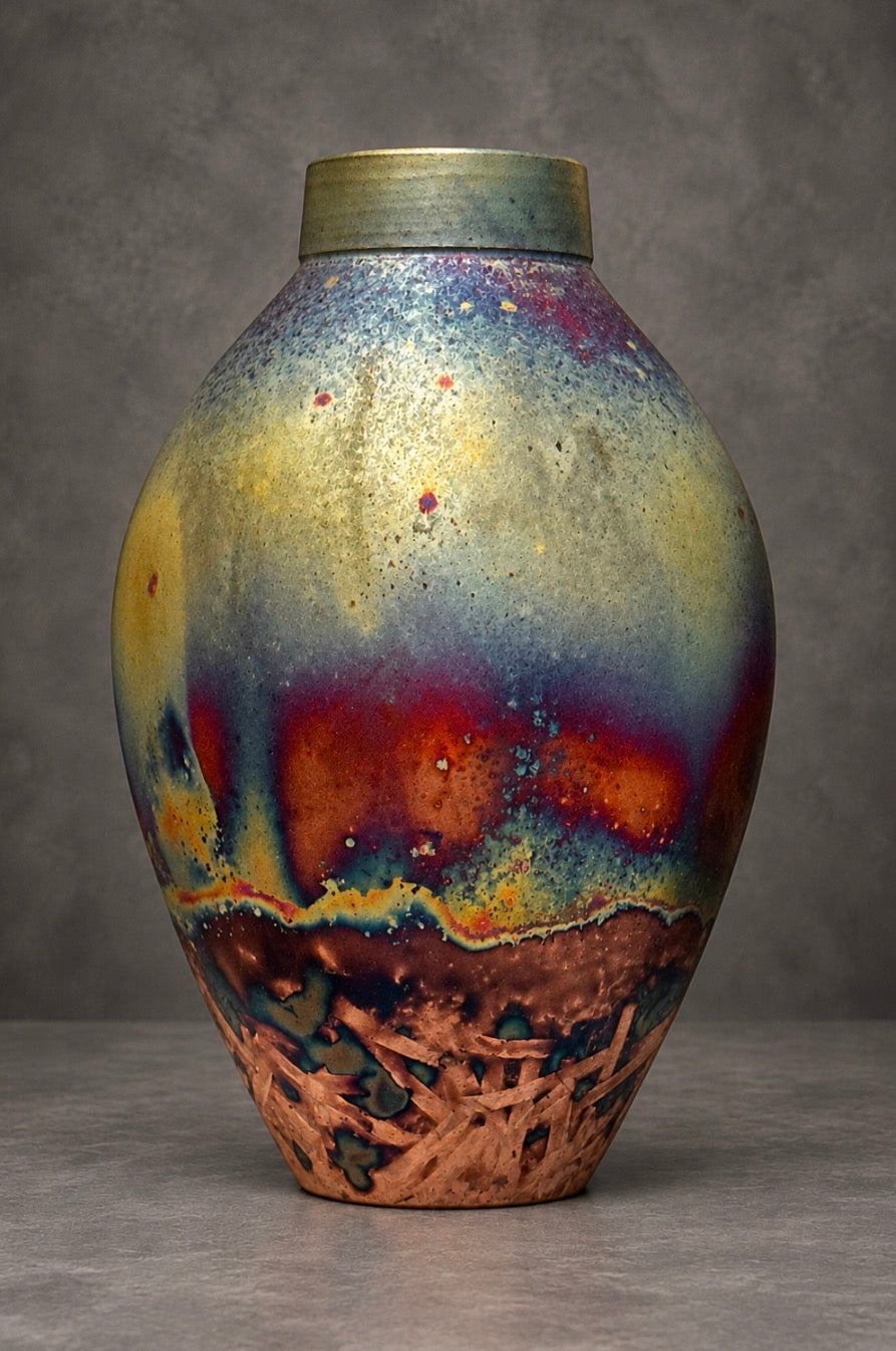 Raku Copper Fired Vessle