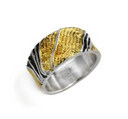 Eva Stone Textured Gold Vermeil Statement Ring in Sterling Silver