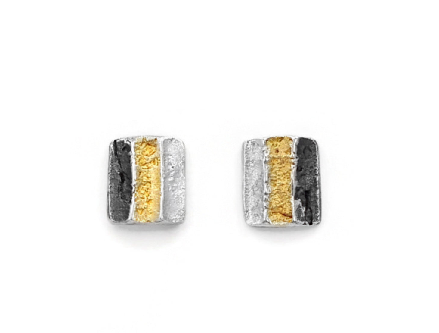 Silver gold & oxidised studs