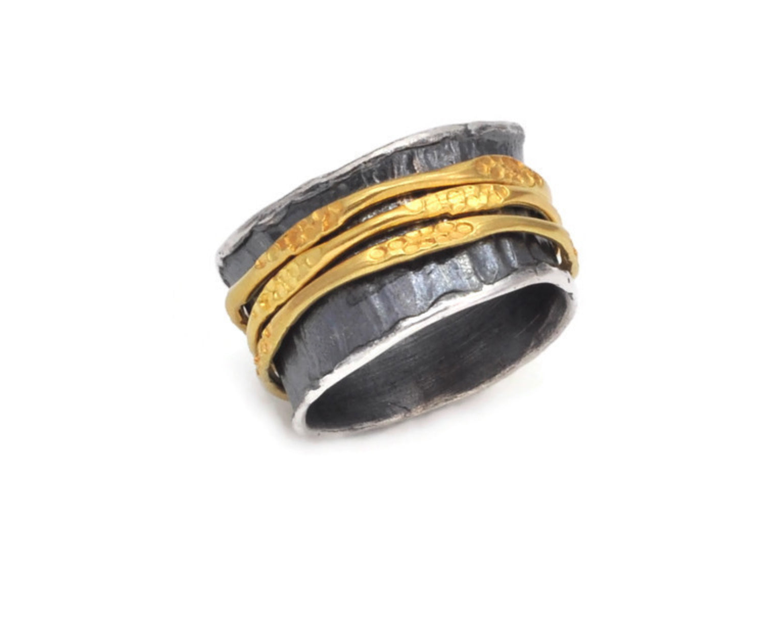 Oxidised Silver spinning Ring