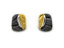Eva Stone Oxidised Silver Stud Earrings